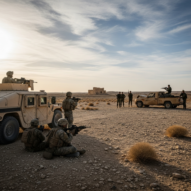 Illustration for: Shooting Incident Near Palmyra Involving US and Syrian Forces
