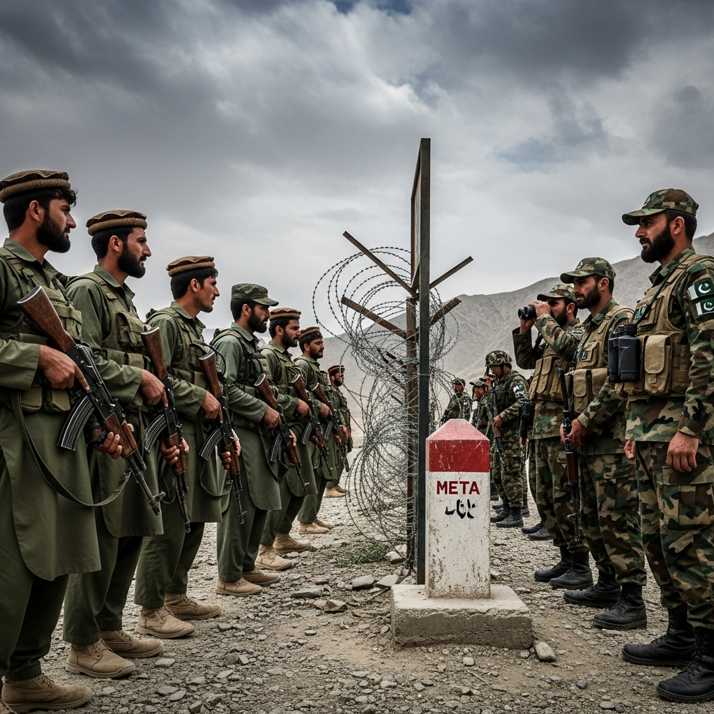 Illustration for: Border Tensions Rise Between Afghanistan and Pakistan