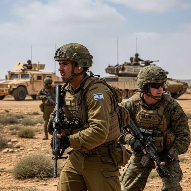 Illustration for: Israeli and US Forces Conduct Joint Military Exercises