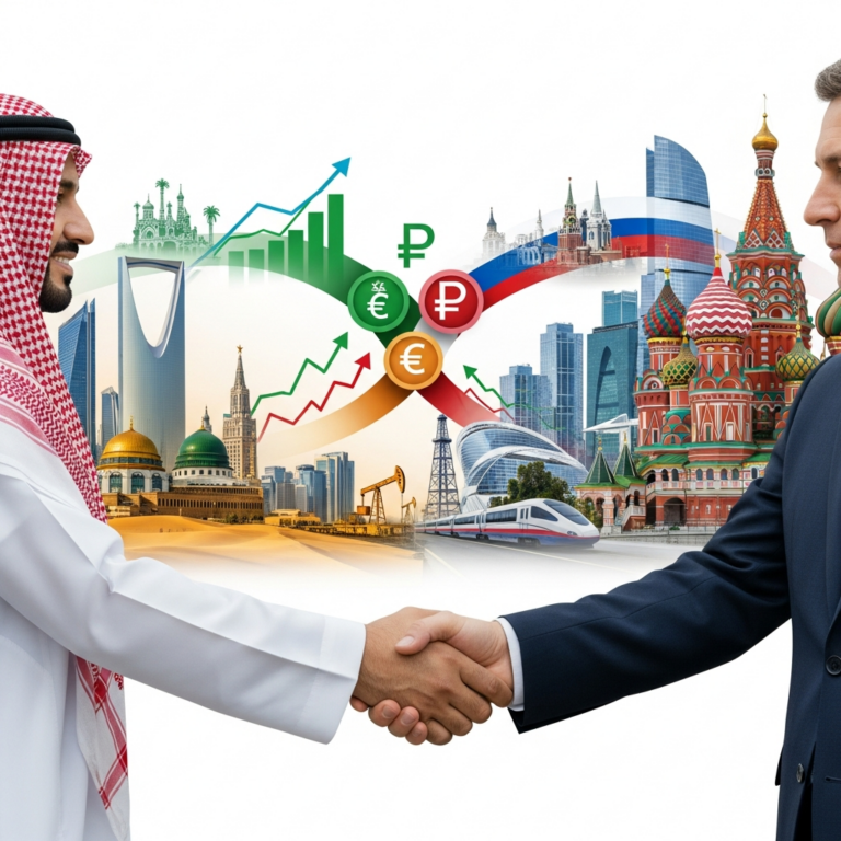 Illustration for: Saudi-Russian Economic Relations Grow Ahead of 2026 Forum
