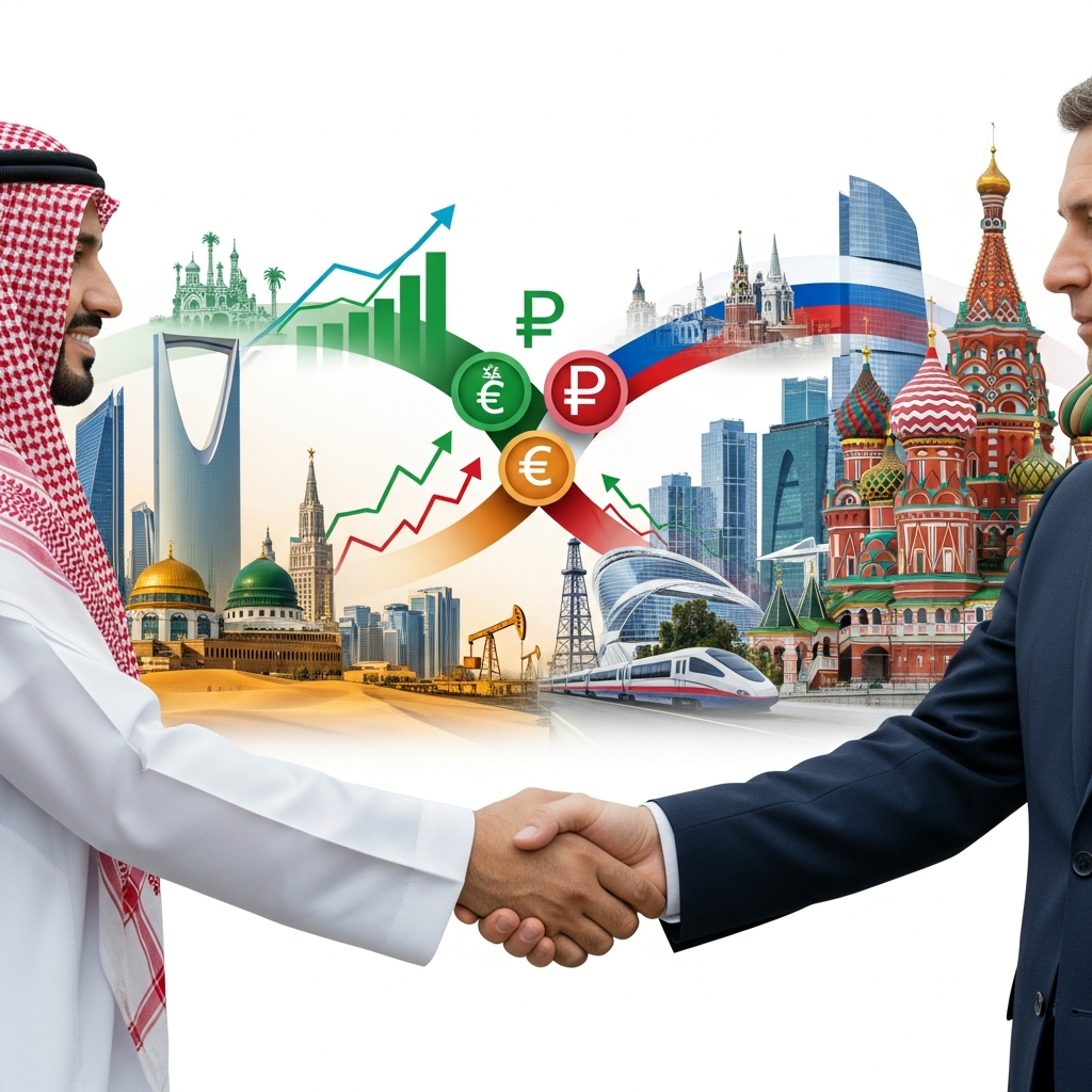 Illustration for: Saudi-Russian Economic Relations Grow Ahead of 2026 Forum