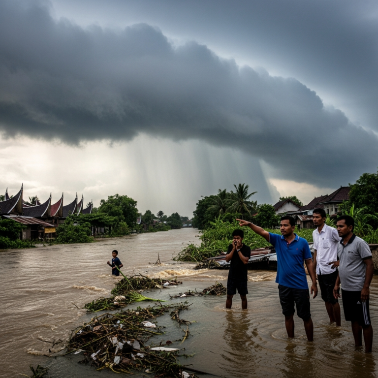 Illustration for: Rain Threatens Flood-Hit Indonesia and Sri Lanka