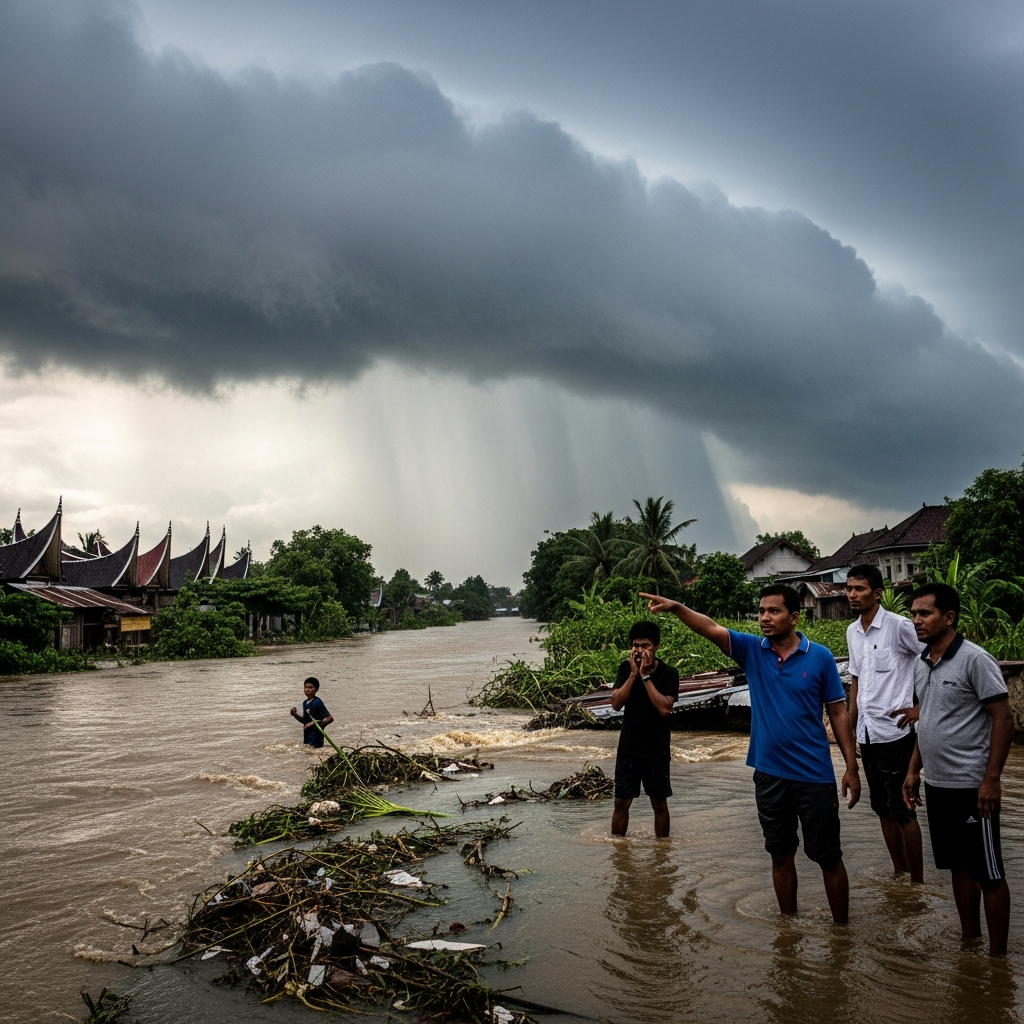 Illustration for: Rain Threatens Flood-Hit Indonesia and Sri Lanka