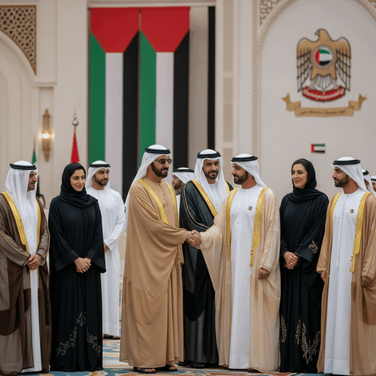 Illustration for: UAE Leaders Celebrate 54th National Day with Unity