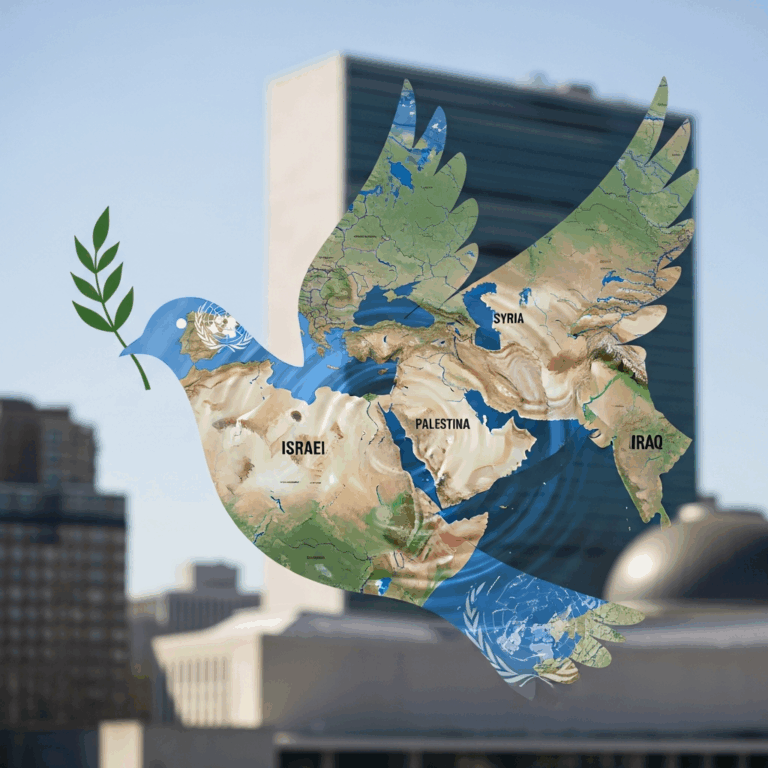Illustration for: UN Urges Peace Talks for Middle East Resolution