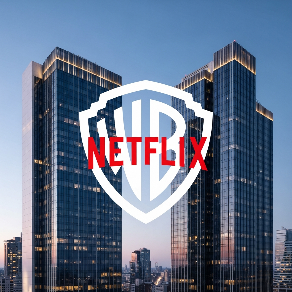 Illustration for: Netflix Acquires Warner Bros Discovery for $72 Billion
