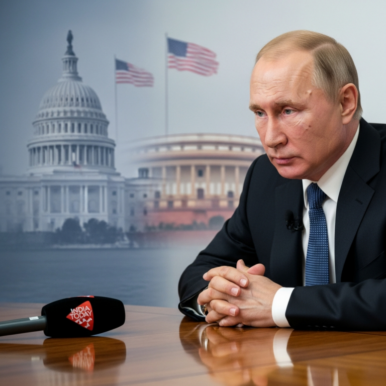 Illustration for: Putin Discusses US Proposals in India Today Interview