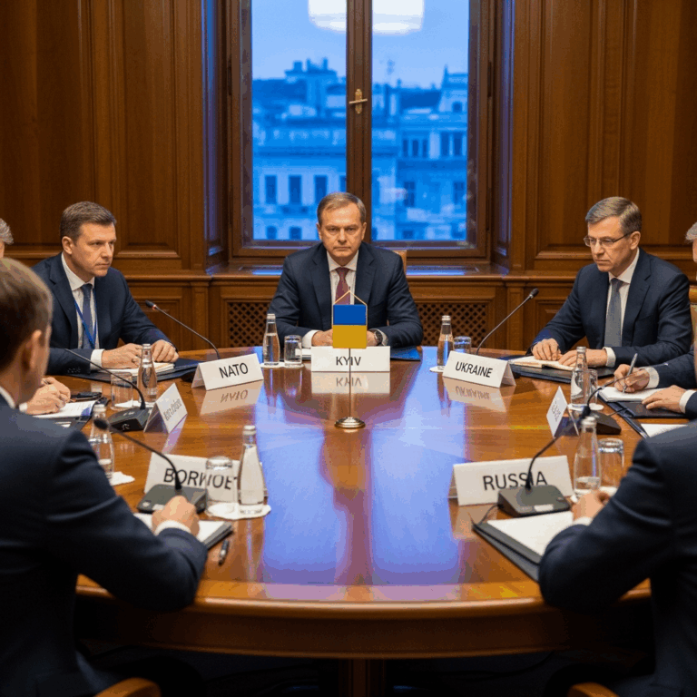 Illustration for: Negotiations on NATO and Russia Involve Kyiv