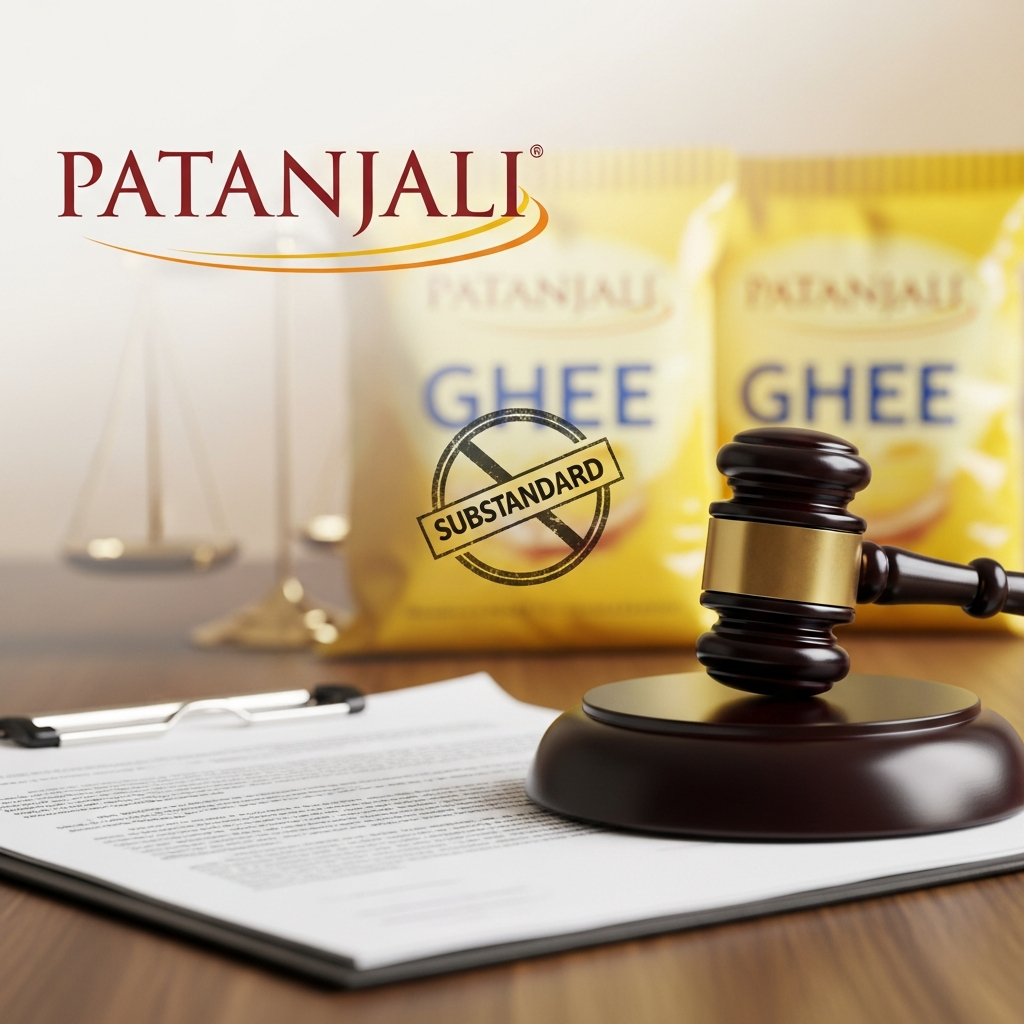 Illustration for: Patanjali to Appeal Substandard Ghee Ruling