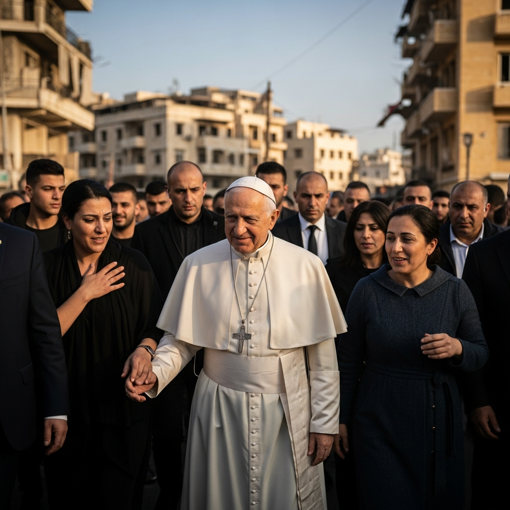 Illustration for: Pope Leo XIV Brings Hope to Lebanon Amid Crisis