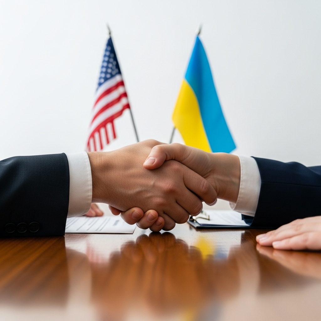 Illustration for: US and Ukraine Hold Peace Talks