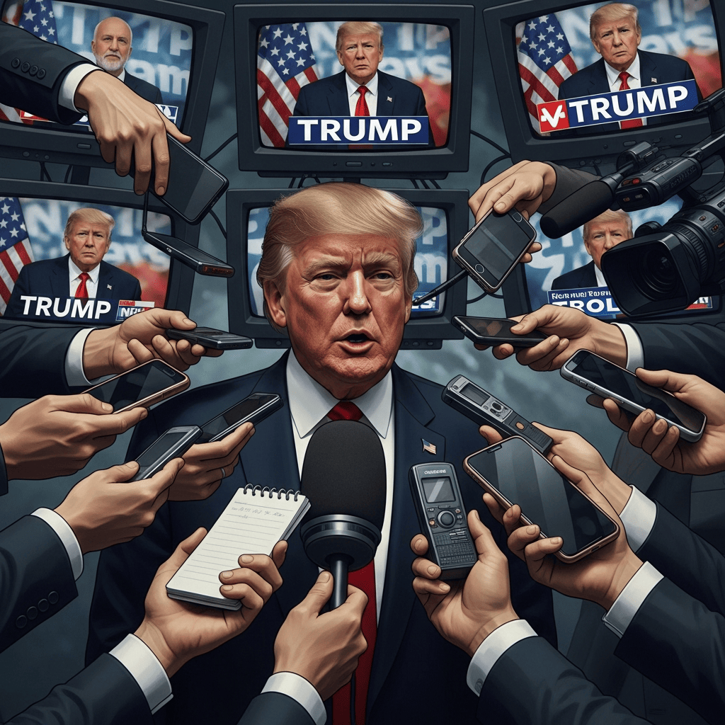 Illustration for: Trump's Extensive Media Engagement