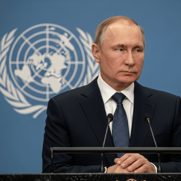Illustration for: Putin Praises UN's Role in Global Balance