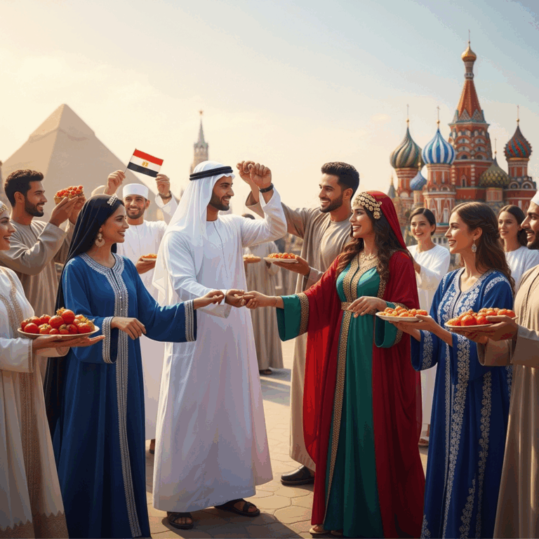 Illustration for: Egyptian-Russian Celebration Unites Cultures