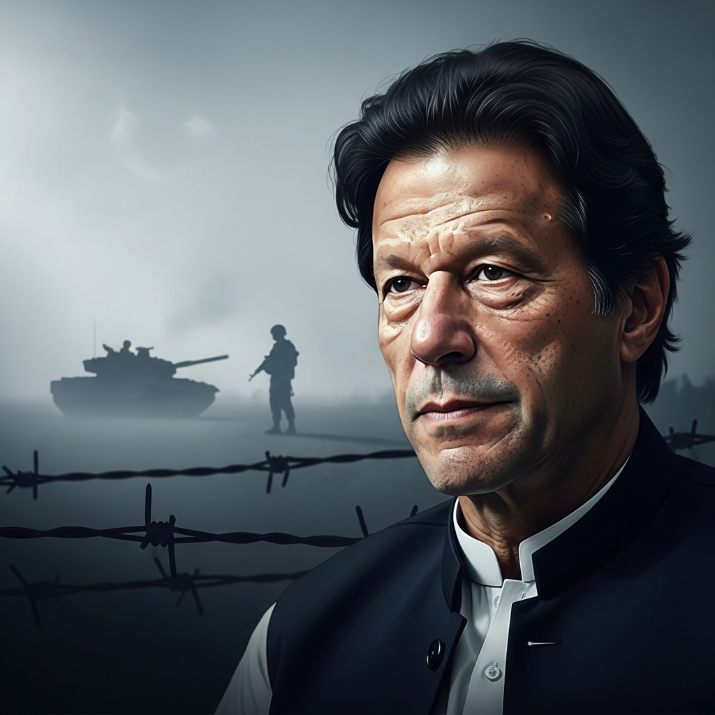 Illustration for: Imran Khan's Criticisms and Military Tensions in Pakistan