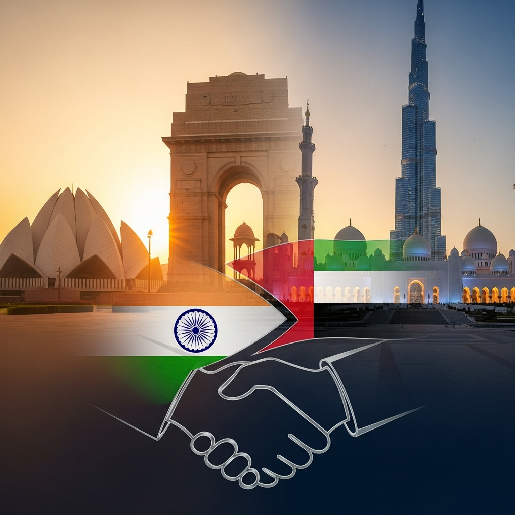 Illustration for: India-UAE Partnership: A Global Success Story