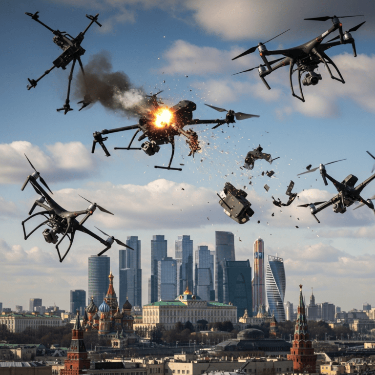 Illustration for: Destruction of Drones Heading to Moscow