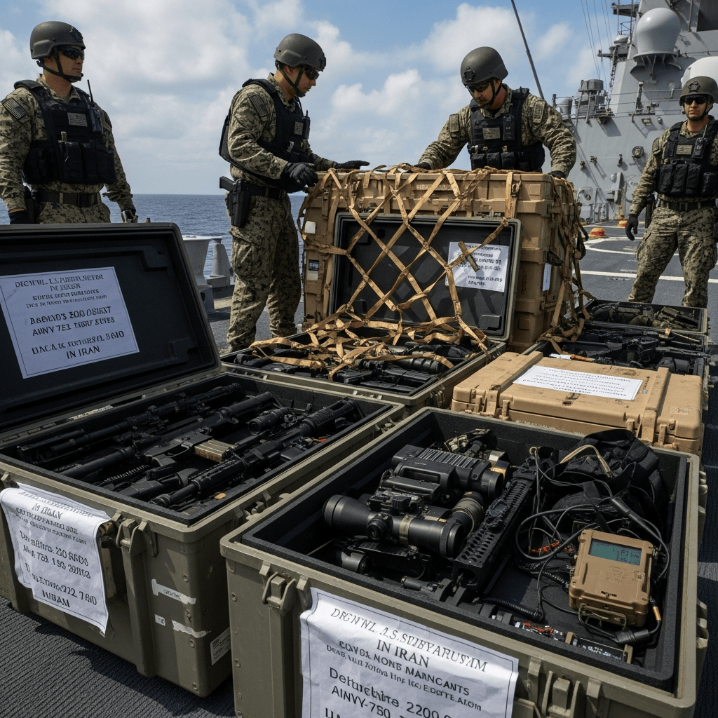 Illustration for: US Seizes Military Materials Heading to Iran