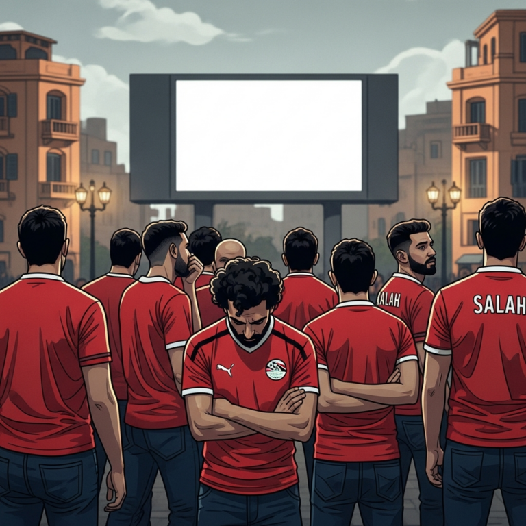 Illustration for: Cairo Fans Turn Away: Salah's Absence Felt
