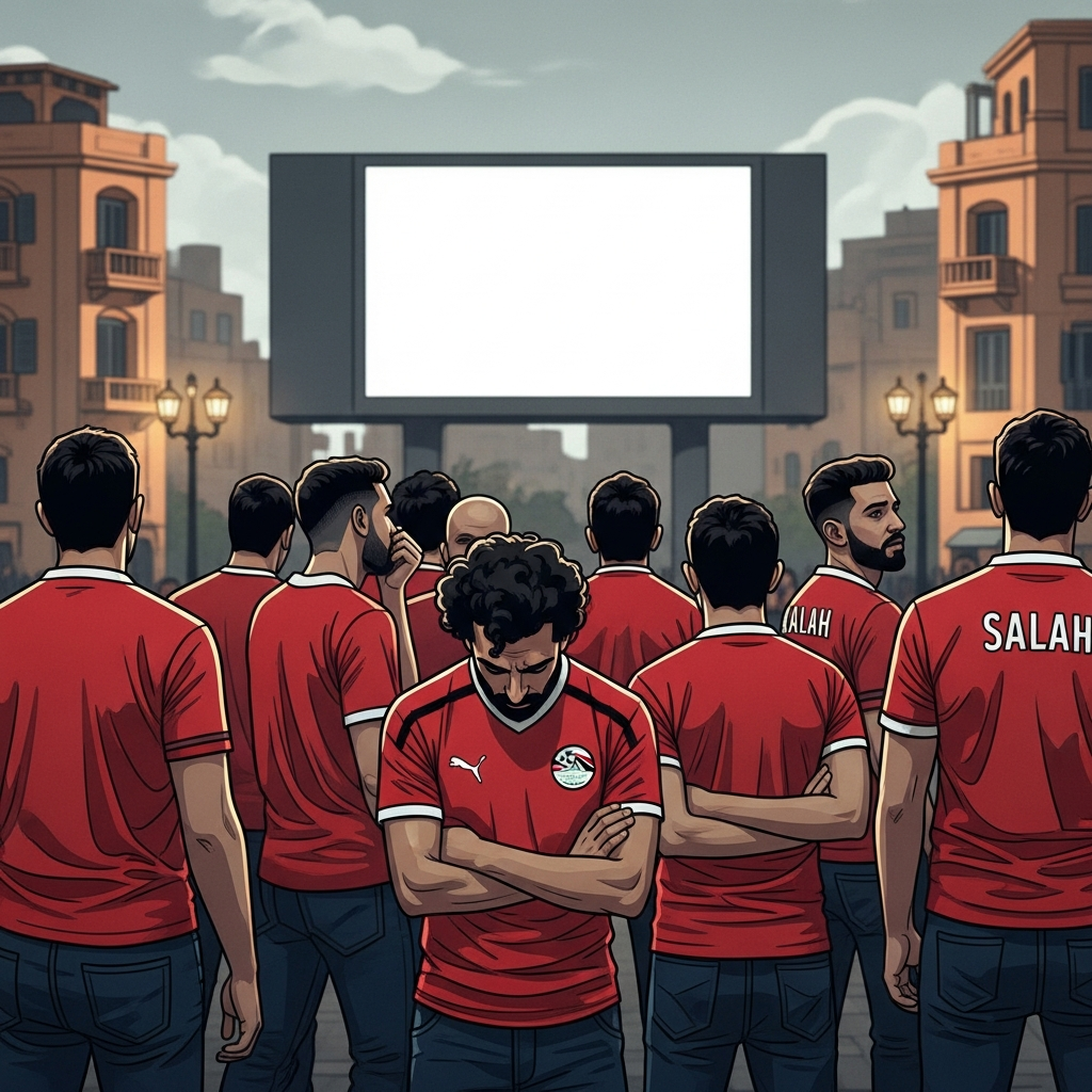 Illustration for: Cairo Fans Turn Away: Salah's Absence Felt