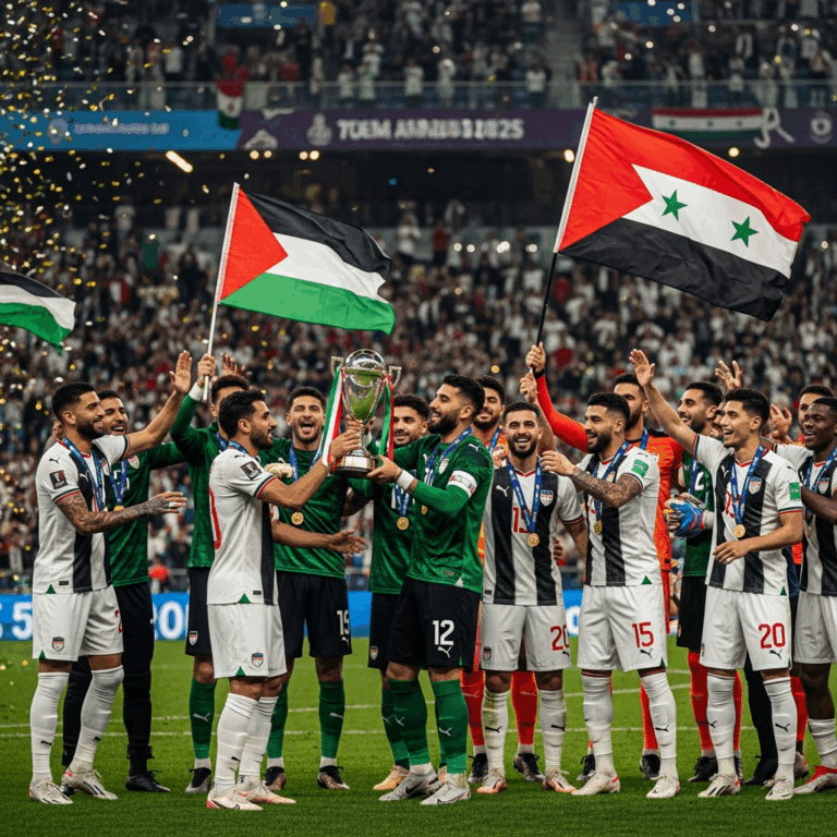 Illustration for: Arab Cup 2025: Palestine and Syria Triumph