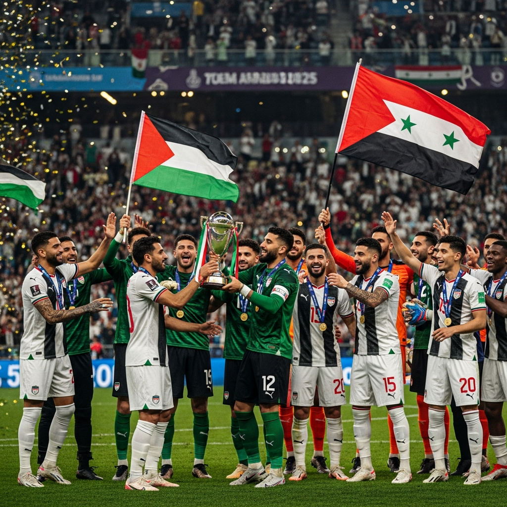 Illustration for: Arab Cup 2025: Palestine and Syria Triumph
