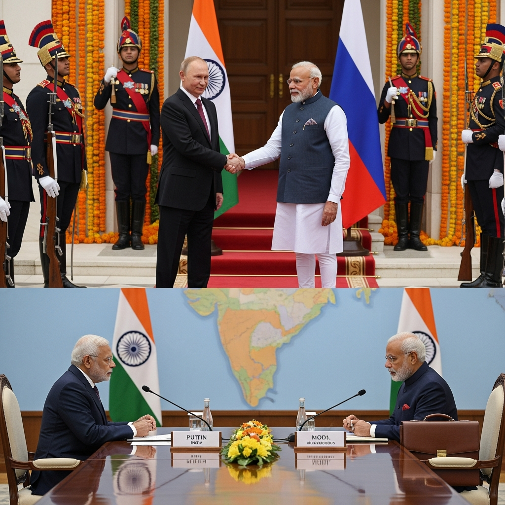 Illustration for: Putin's India Visit: Ceremonies and Bilateral Talks