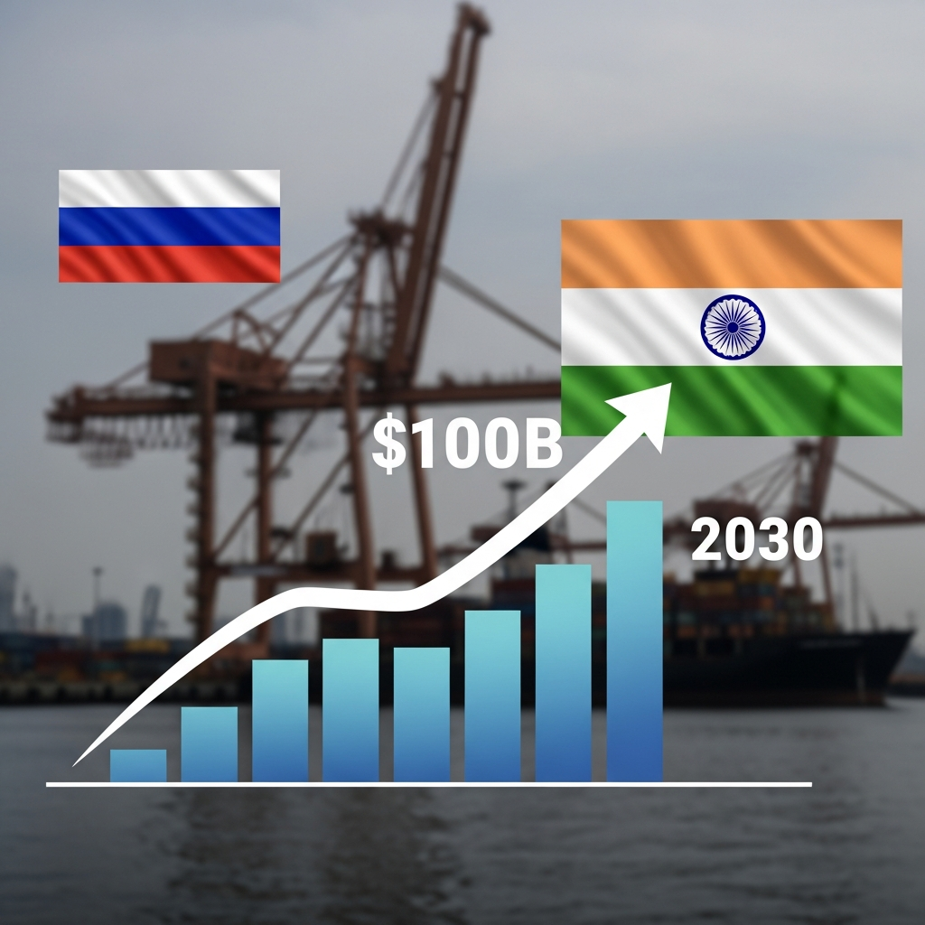 Illustration for: Russia-India Trade to Hit $100B by 2030