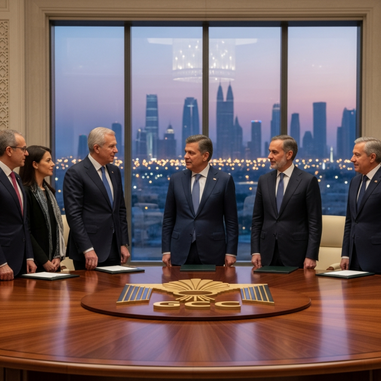 Illustration for: GCC Summit: Strengthening Unity and Facing Challenges