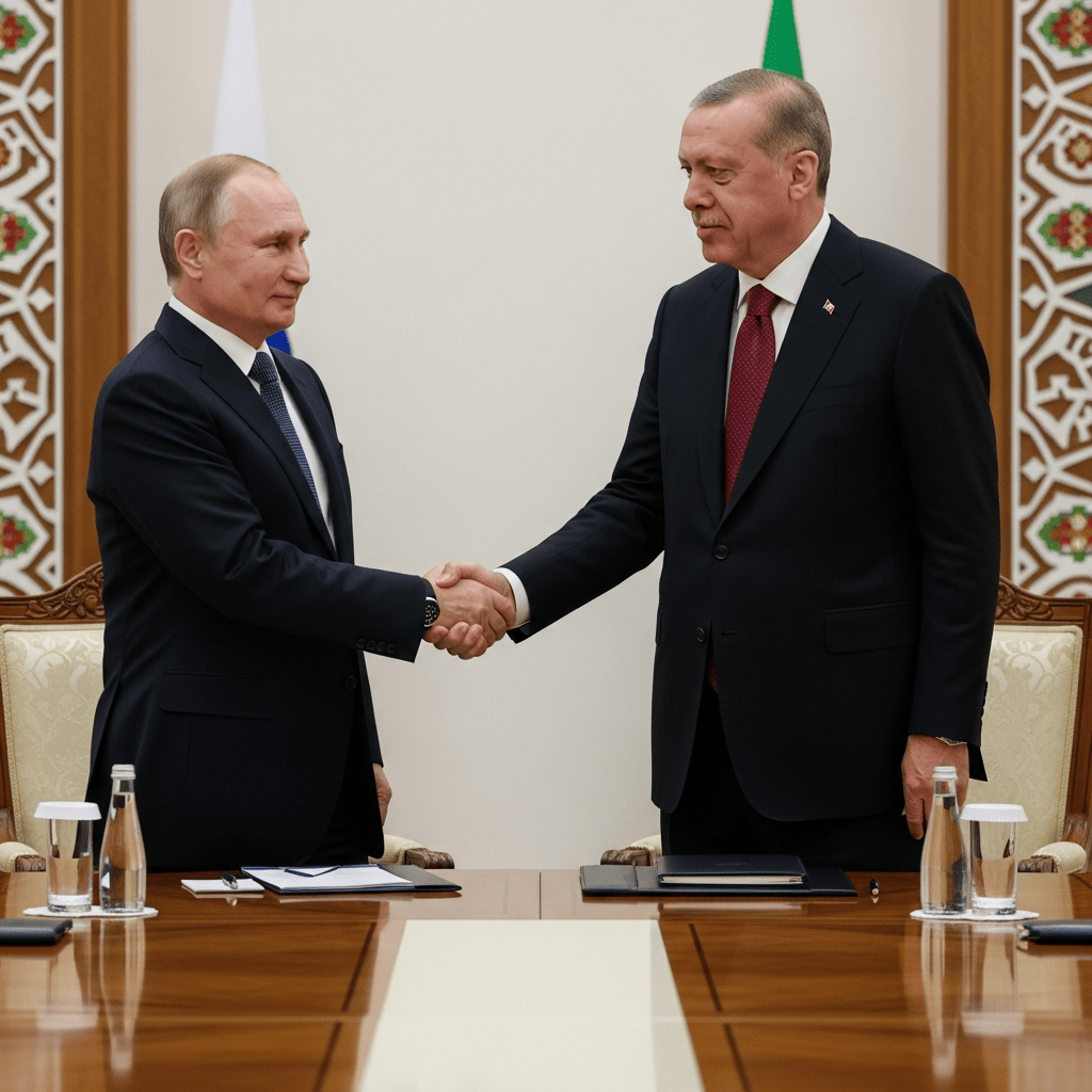 Illustration for: Putin to Meet Erdoğan at Ashgabat Forum