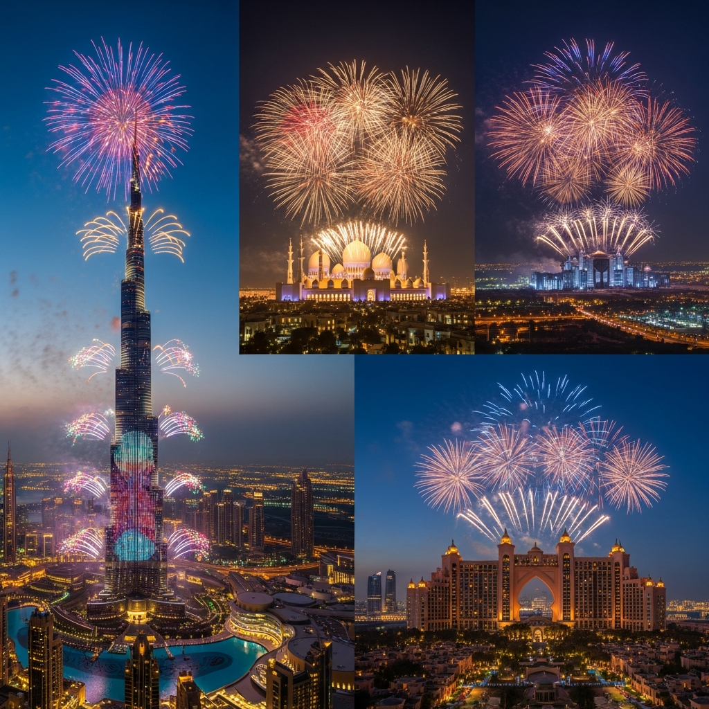 Illustration for: Top Fireworks Spots in UAE for New Year's Eve 2026