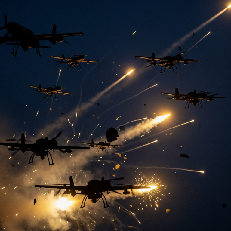 Illustration for: Russian Defense Intercepts 77 Ukrainian Drones