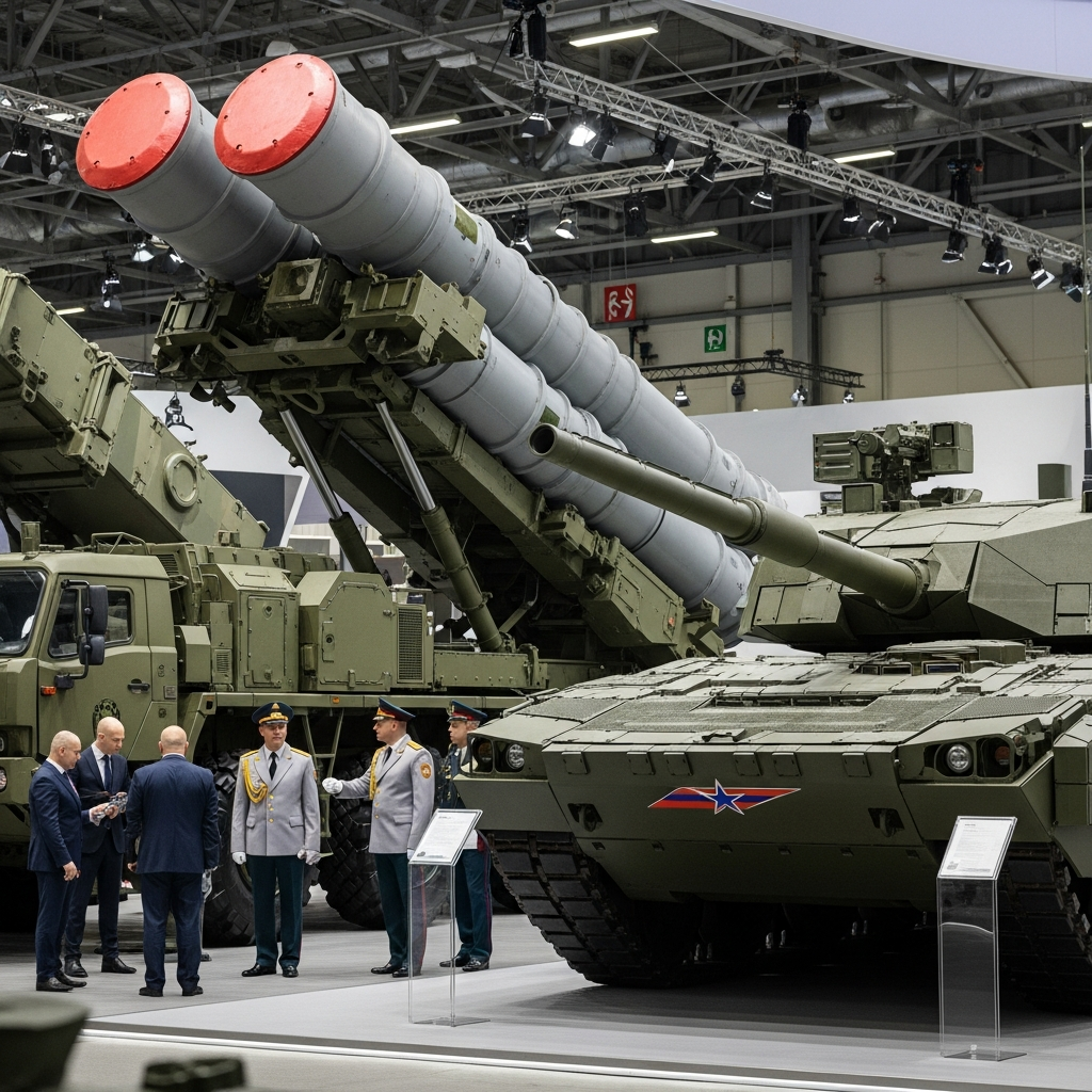 Illustration for: Russia Showcases Advanced Defense Systems at Exhibition
