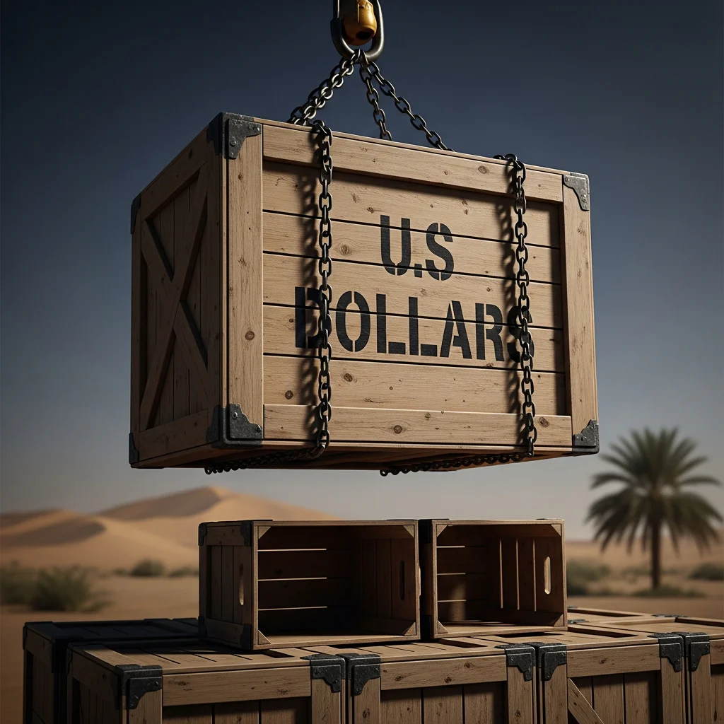 Illustration for: US Suspends Dollar Shipments to Iraq Amid Tensions