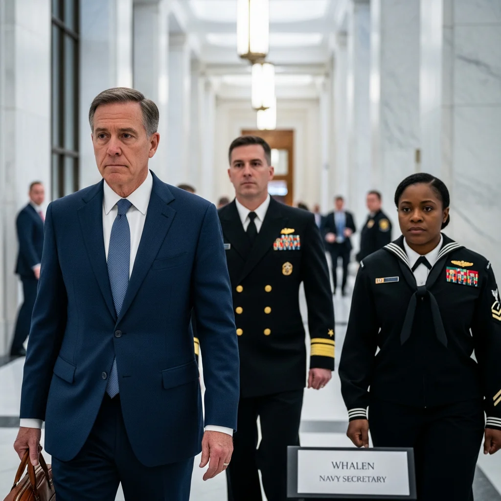 Illustration for: Navy Secretary Whalen Departs Amid U.S. Admin Changes
