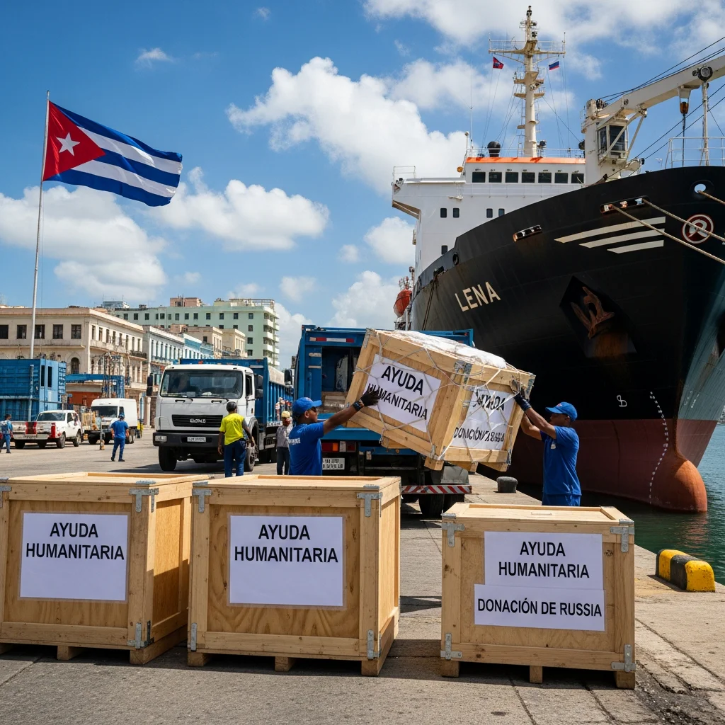 Illustration for: Russia's Humanitarian Aid to Cuba Amid U.S. Oil Embargo
