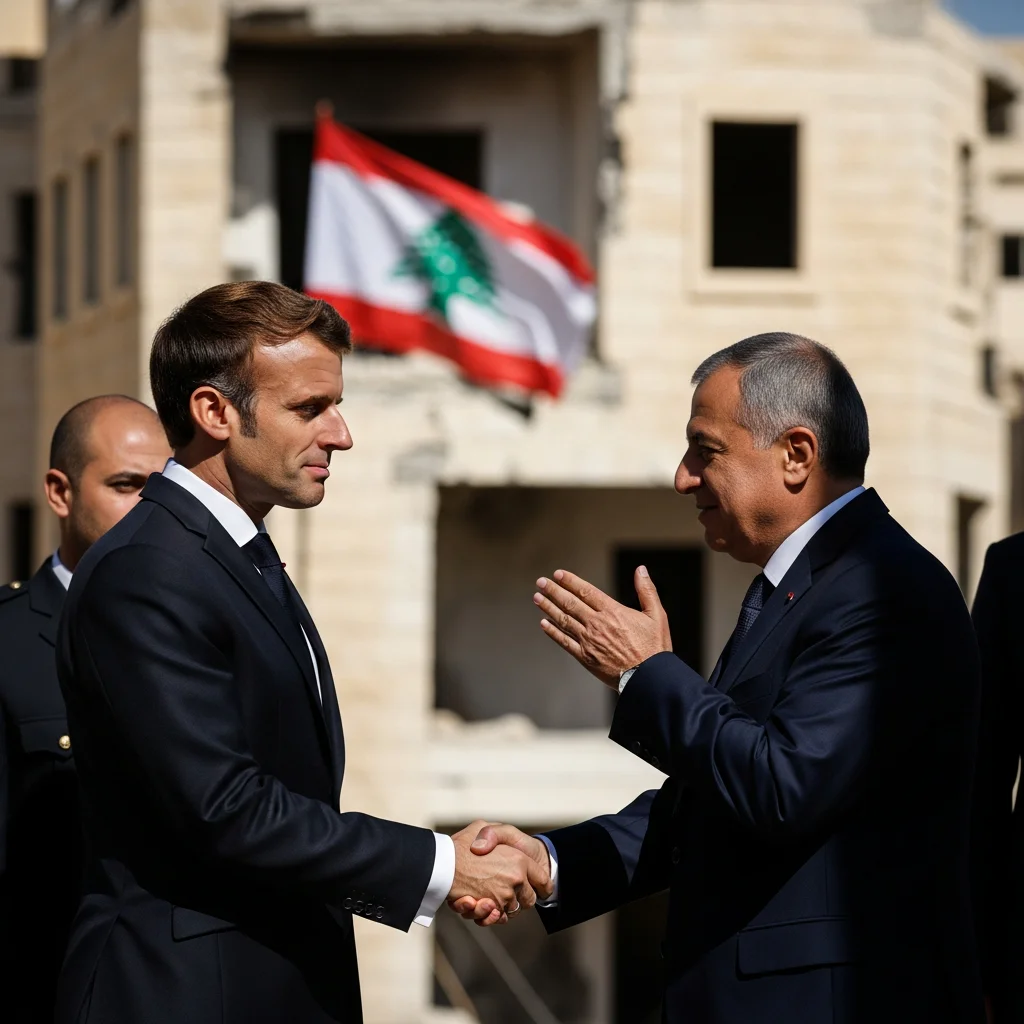 Illustration for: Macron Pledges Aid and Support to Lebanon