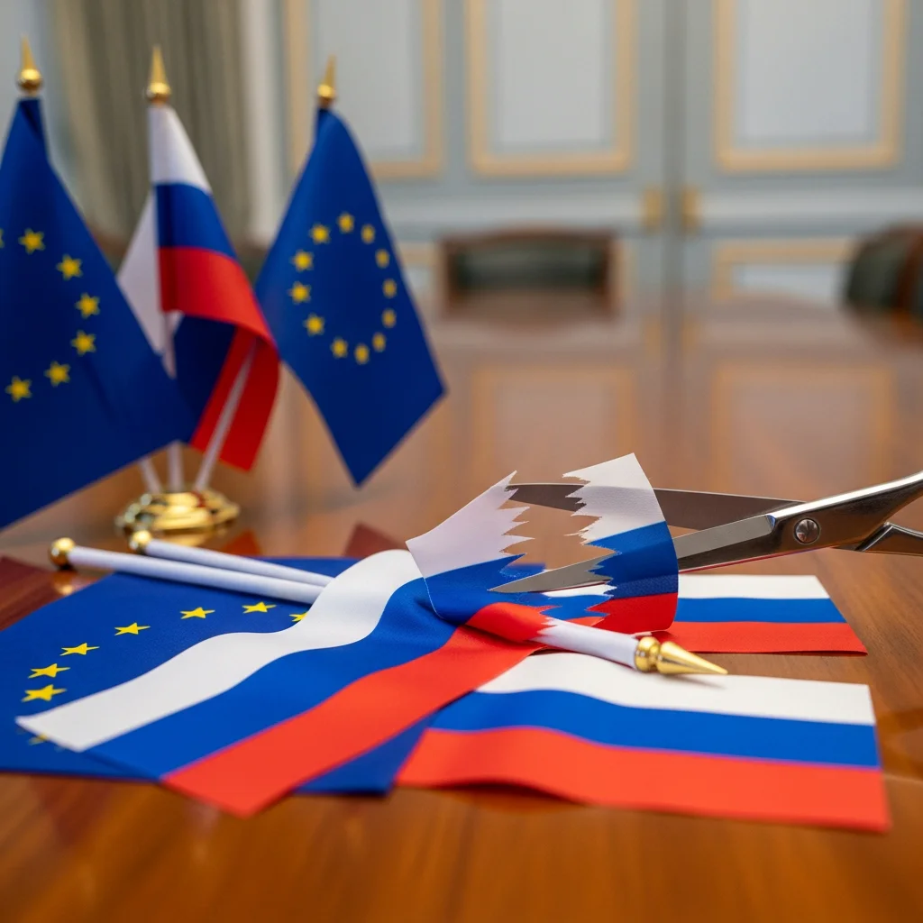 Illustration for: EU Cuts Russian Diplomatic Presence, Violates Treaty
