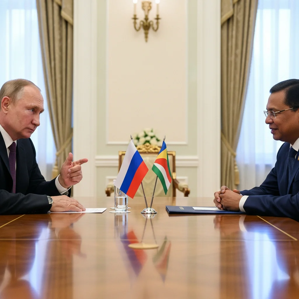 Illustration for: Putin Discusses Economic Ties with Seychelles